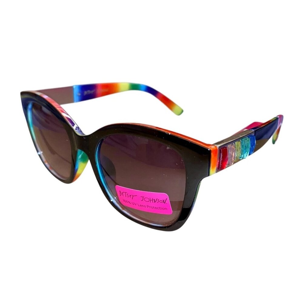 🌈✨BETSEY JOHNSON Rainbow Gem Sunglasses NWT UV 100% Protection